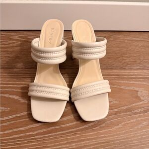 BAMBOO Women's Cream Heeled Sandals